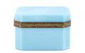 Blue Opaline Glass Casket or Dresser Box