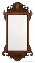 Chippendale inlaid mahogany looking glass