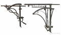 Two wrought iron fireplace cranes