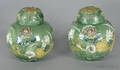 Pair of Oriental funeral vases