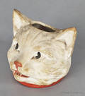 Chalkware cat head toothpick holder