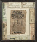 Framed group of Pennsylvania lottery tickets dating from 18021866