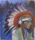 Two mid 20th c oil portraits of Native Americans
