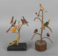 Walter Gottshall carved and painted bird tree