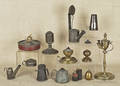 Collection of tin and brass lighting