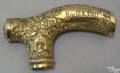 Gold cane handle inscribed Rev WL Bull Dec 1890 Presented by LU 515 UB of C  J Colorado Springs