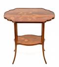 Emile Galle TwoTiered Marquetry Inlaid Table