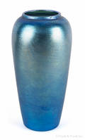 Durand blue iridescent glass vase