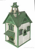 Painted wood birdhouse