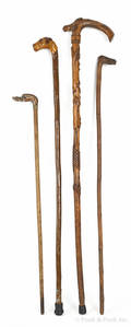 Four Pennsylvania carved canes