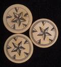 Three Star Design Ivory Poker Chips American ca