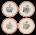 Four Crown Inside Yellow Rim Ivory Poker Chips English