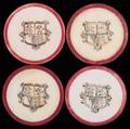 Four Shield Inside Red Rim Ivory Poker Chips English