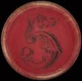 Five Dollar Ivory Poker Chip Tinted Red American ca