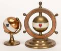 Two Globe Trump Indicators Pair of copper brass and