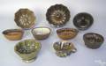 Nine Pennsylvania miniature earthenware food molds 19th c