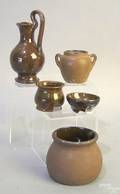 Miniature redware to include 2 herb pots