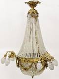 French Empire Gilt Bronze Basket Chandelier