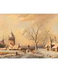 DUTCH 19TH CENTURY Skaters on the Frozen River