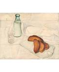 NIKOLAI STEPANOVICH TROSHIN RUSSIAN 18971990 Still Life with Milk and Bread