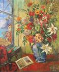 DAVID BURLIUK RUSSIAN 18821967 Flowers by the Sea