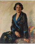MAX PISTORIUS AUSTRIAN 18941960 Portrait of a Seated Woman in a Kimono