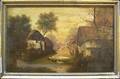 German oil on chalkboard farm scene