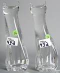 Pair of Steuben clear glass cats