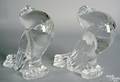 Pair of Steuben clear glass doves