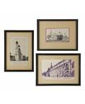 KONSTANTIN FEDOROVICH YUON RUSSIAN 18751958 A Group of Three Drawings with Architectural Views