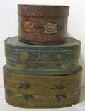 Three Continental bentwood brides boxes 19th c