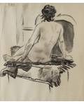 MSTISLAV VALERIANOVICH DOBUZHINSKY RUSSIAN 18751957 Sitting Nude