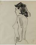 MSTISLAV VALERIANOVICH DOBUZHINSKY RUSSIAN 18751957 Nude in Profile View