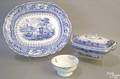 Blue and white Staffordshire platter