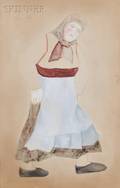 Natalia Sergeevna Goncharova Russian 18811962 Costume Design for Une Paysanne Russe in Les Noces