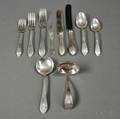 Dominick  Haff Pointed Antique Pattern Sterling Silver Flatware ServiceNew York 20th century retailed by Bigelow Kennard  Co mon