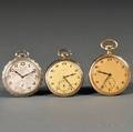 Three Swiss Gold Open Face Watches