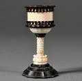 Ornamentally Turned Ebony and Ivory Goblet