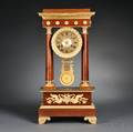 Mahogany Portico Clock Retailed by Bigelow Kennard  Co