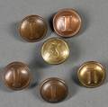 Six Confederate Infantry Buttons