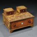 Fancy Paintdecorated Ladys Sewing Box