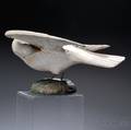 Folk Carved and Painted Wood Preening Dove Figure
