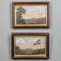 American School 19th Century Two Landscapes with Mountain Views