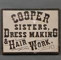 COOPER SISTERS DRESSMAKING  HAIR WORK Trade Sign
