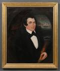 Attributed to Joseph Whiting Stock Massachusetts 18151855 Portrait of Sea Captain Coffin of New Bedford Massachusetts