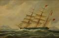 Anglo School 19th Century Portrait of the Ship GLEN FALLOCH Speeding into Port