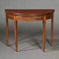 Federal Mahogany and Mahogany Veneer Inlaid Card Table