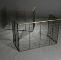 Pair of Brass and Wirework Folding Firescreens