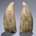 Pair of Scrimshaw Whales Teeth