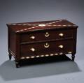 Sailormade Whalebone Inlaid Mahogany Miniature Chest of Drawers